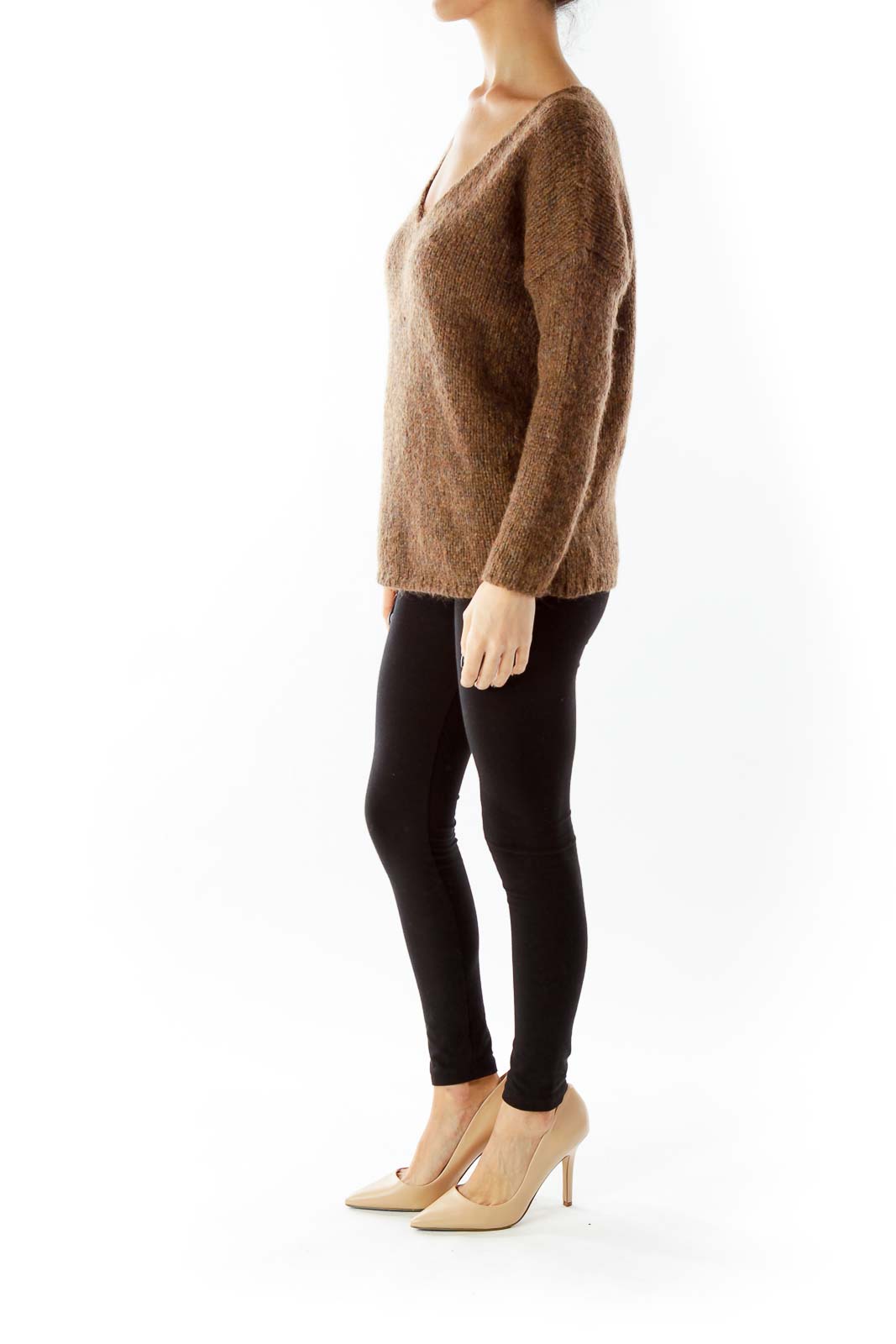 Brown V-Neck Sweater