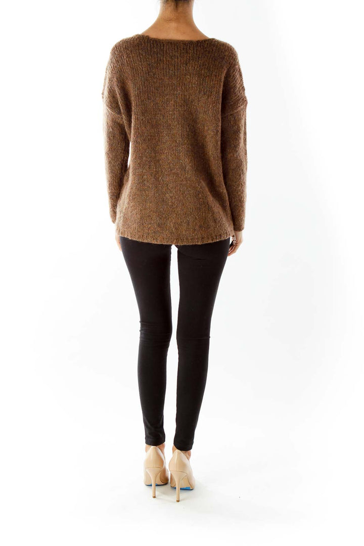 Brown V-Neck Sweater