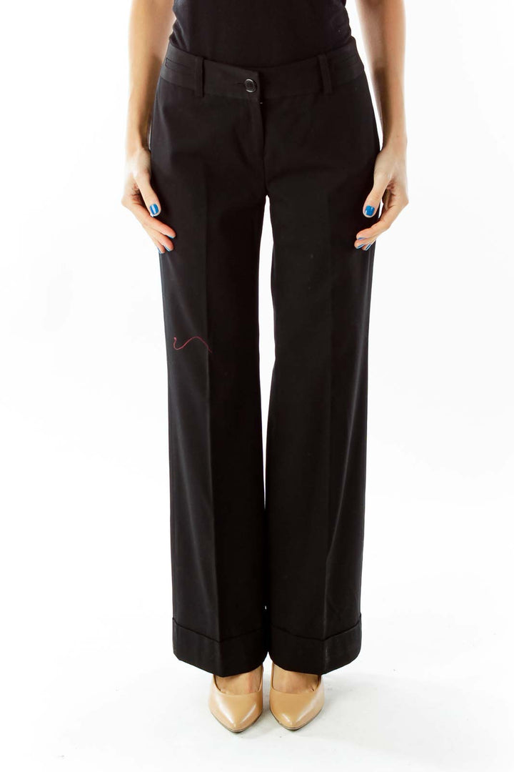 Black High-Waisted Wide-Leg Pants