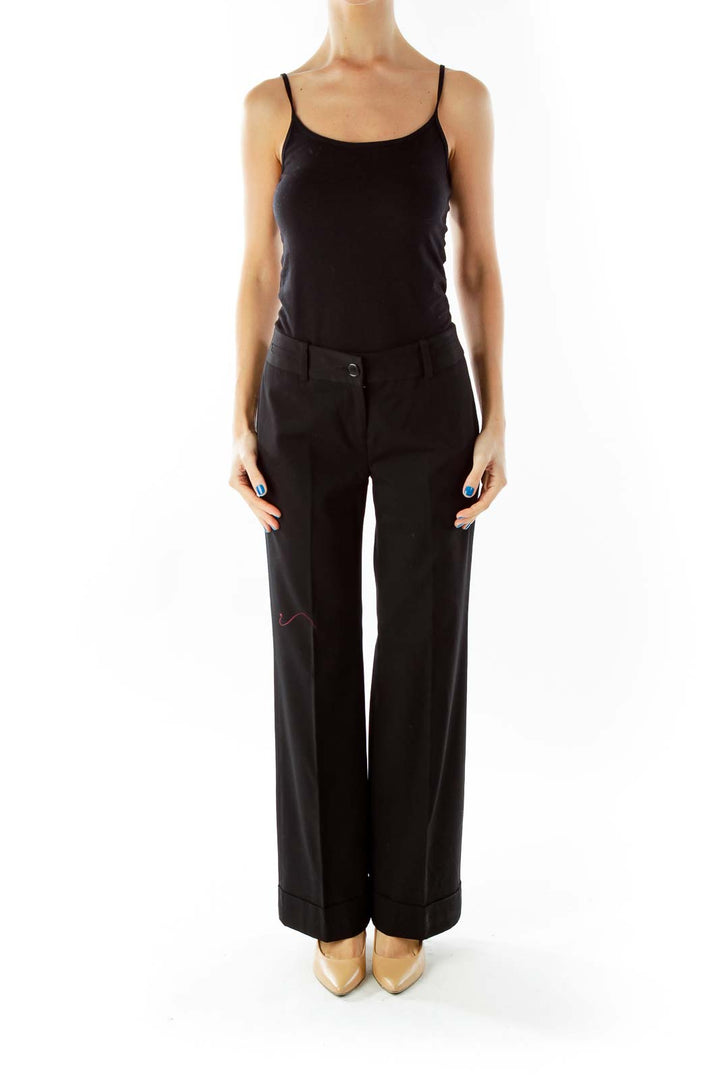 Black High-Waisted Wide-Leg Pants