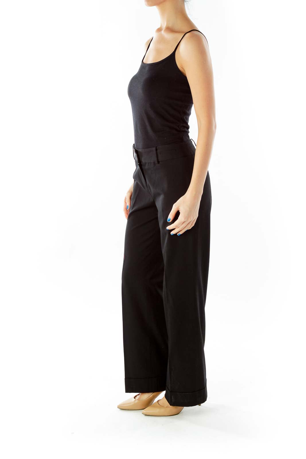 Black High-Waisted Wide-Leg Pants