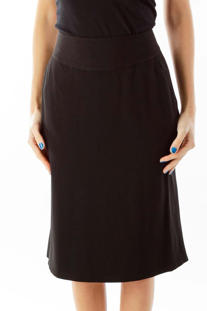 Black Pencil Midi Skirt