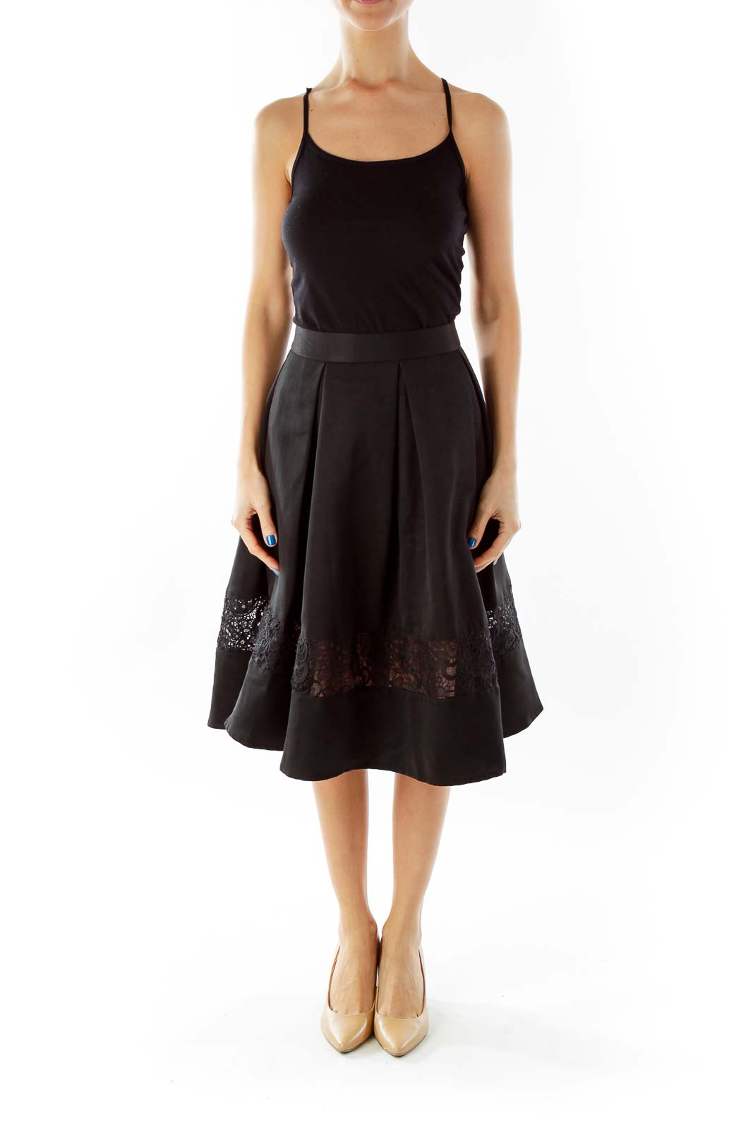 Black Lace Midi Skirt