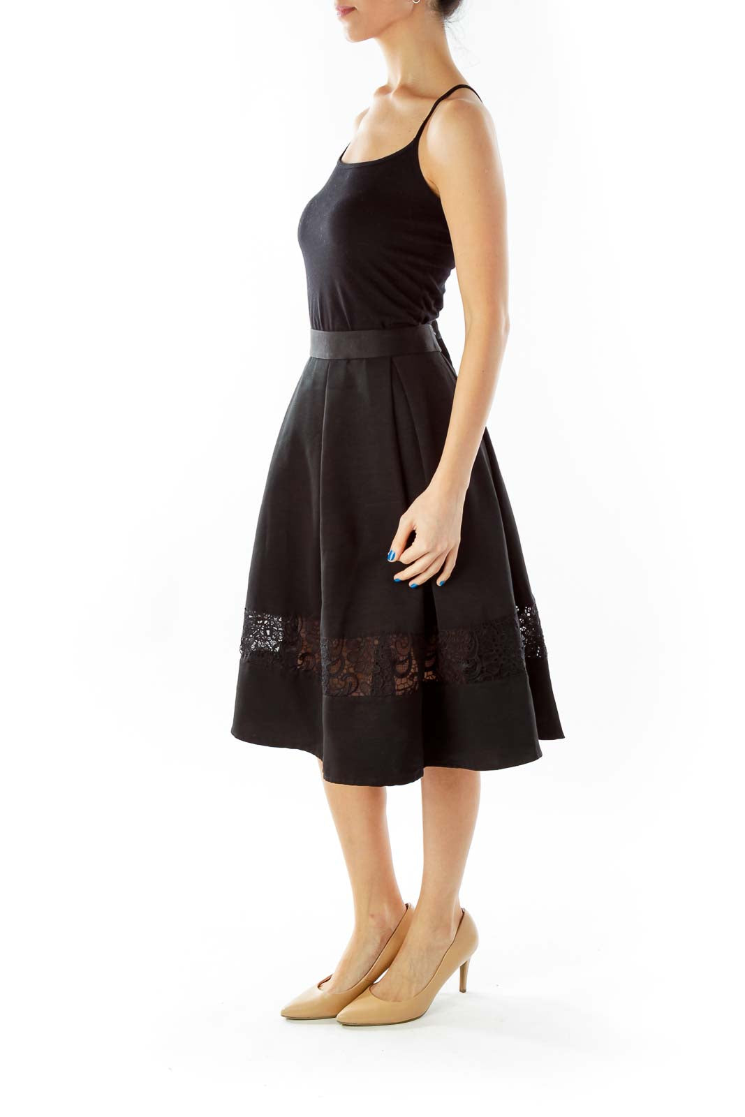 Black Lace Midi Skirt