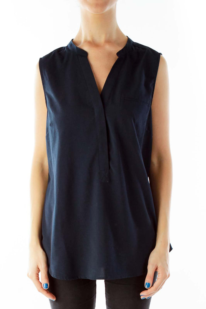 Navy V-Neck Tank Top