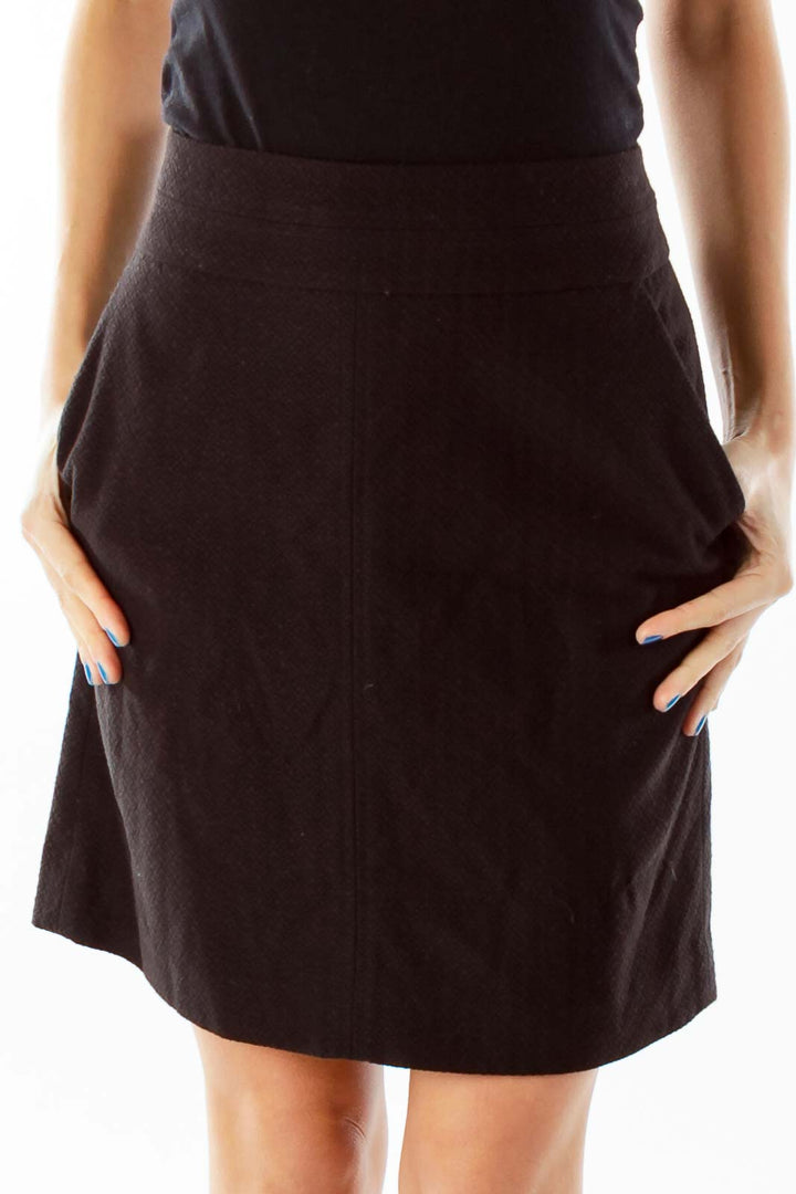 Black Pocketed Pencil Skirt