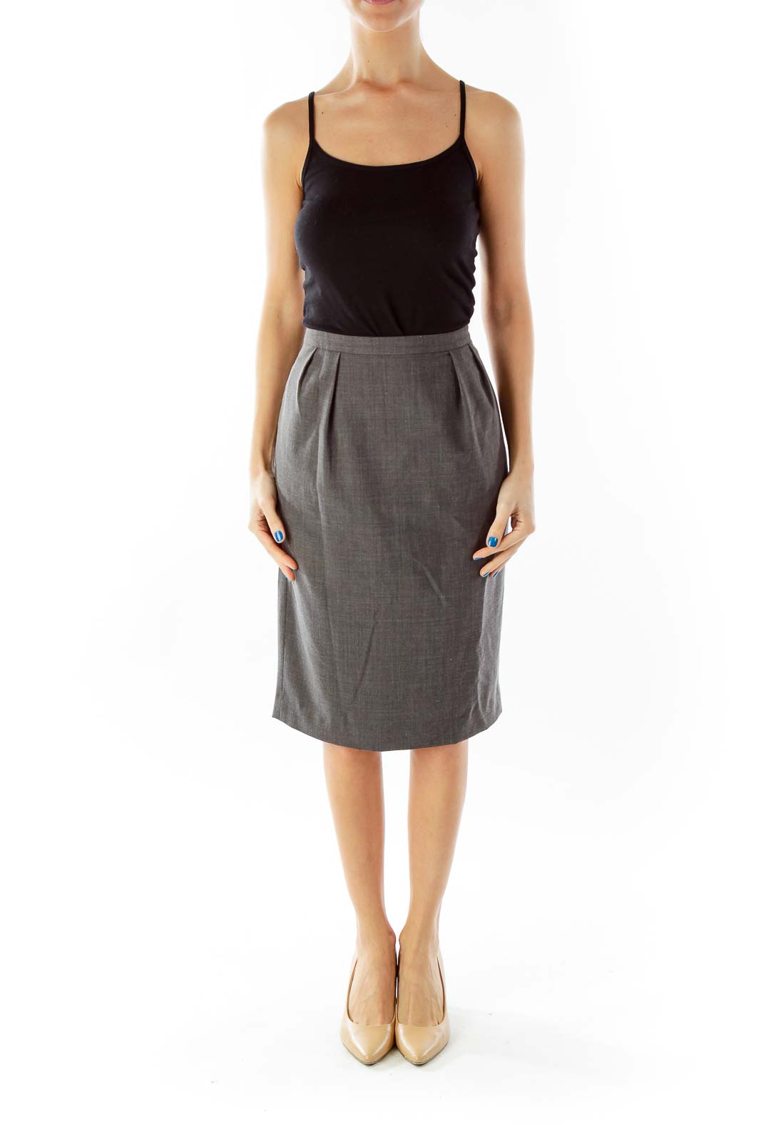 Charcoal Gray Pencil Skirt