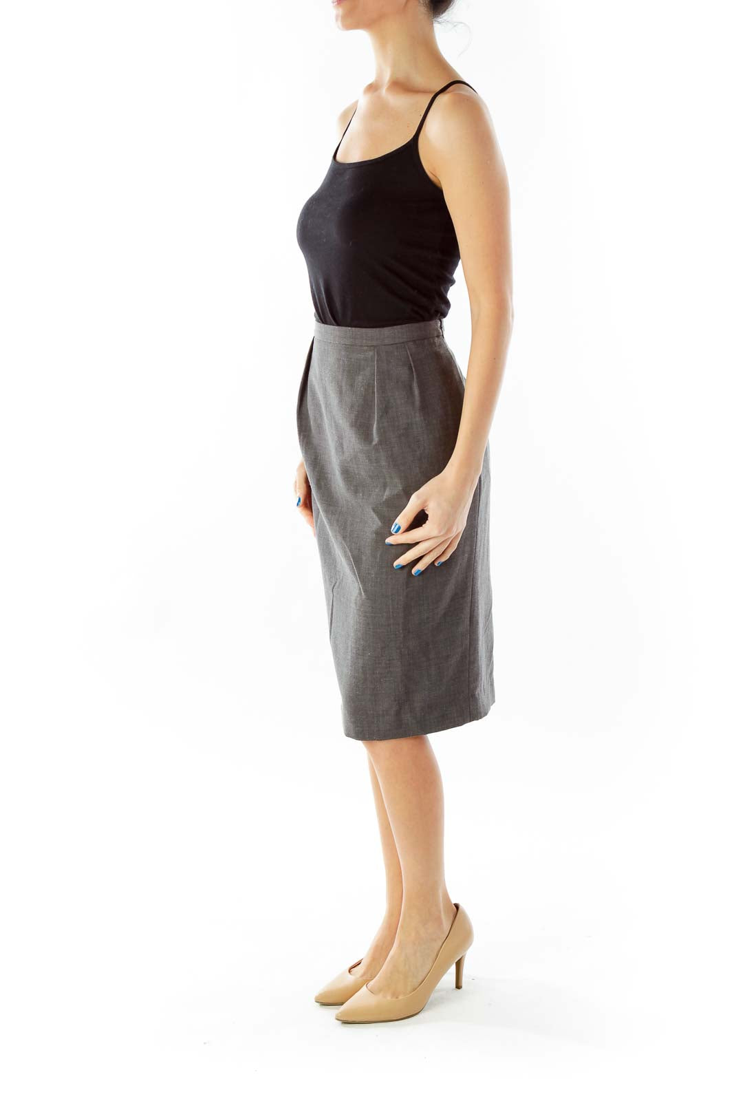 Charcoal Gray Pencil Skirt