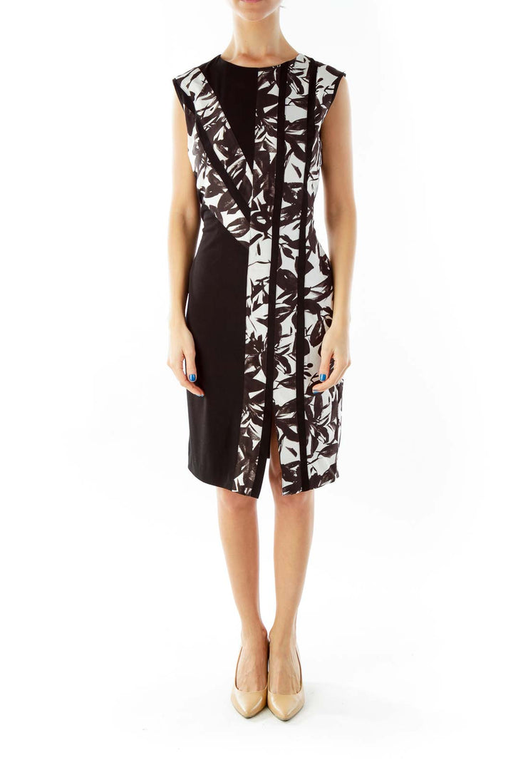 Black White Floral Work Dress