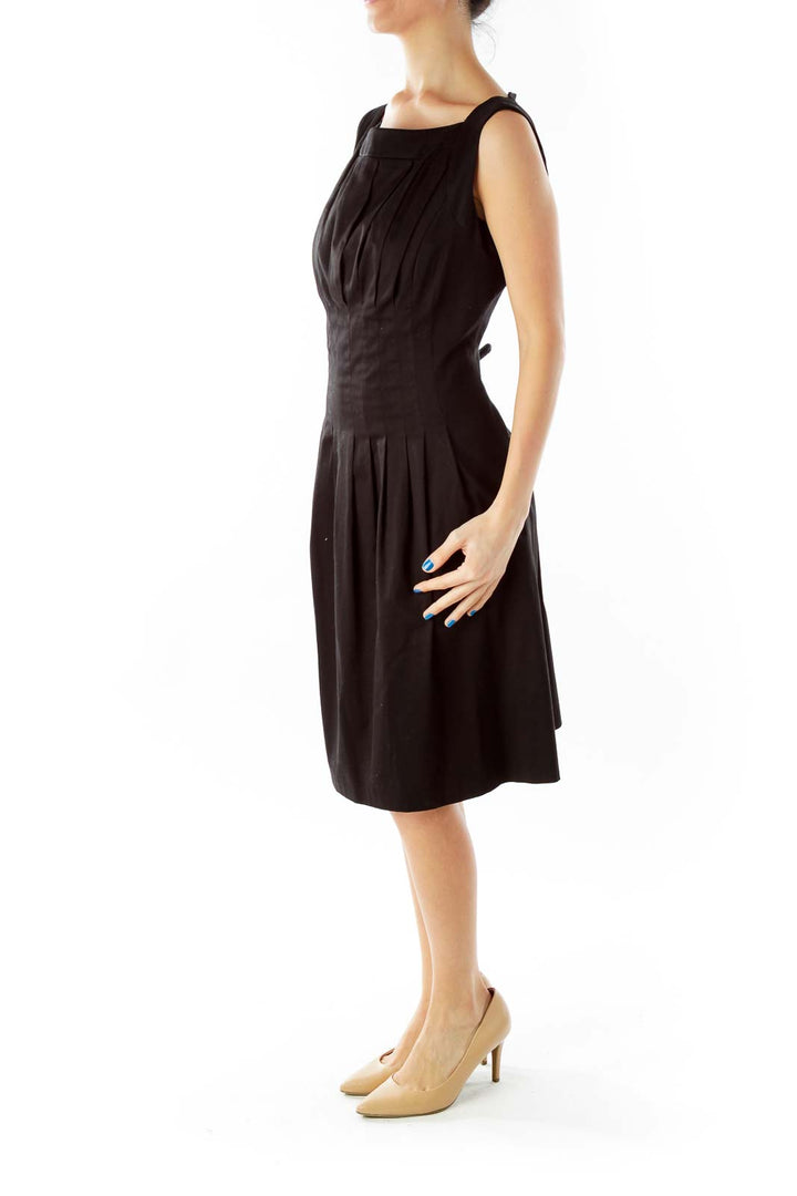 Black Pleated Cocktail Dress