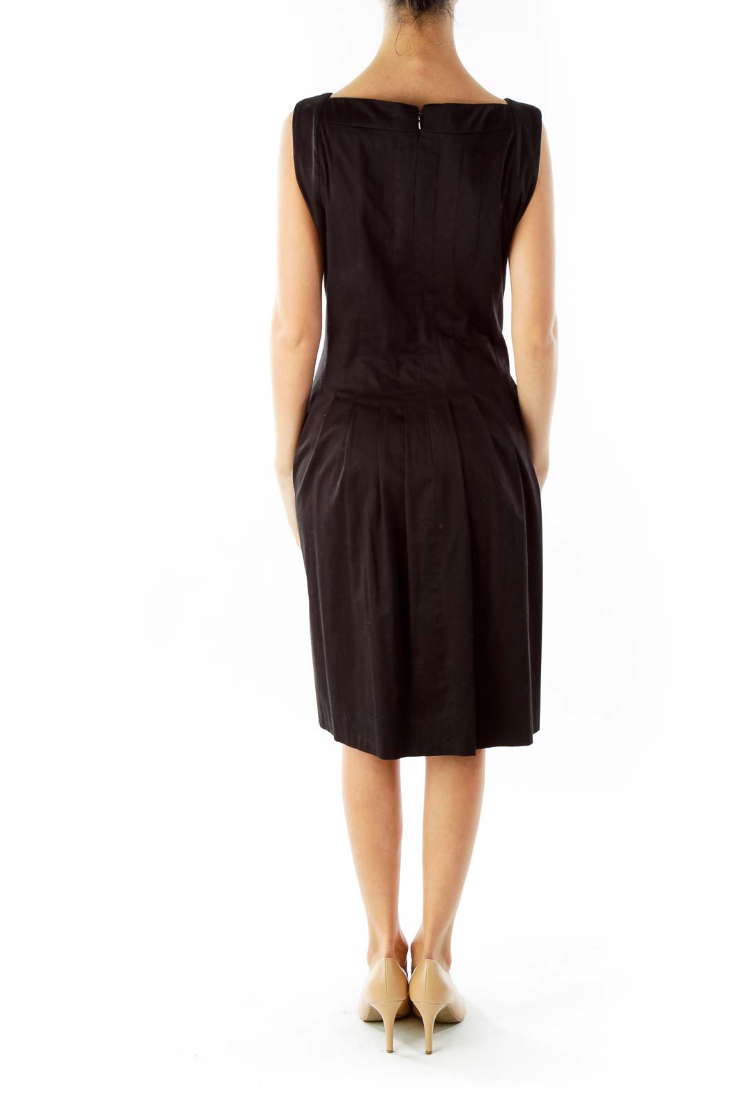 Black Pleated Cocktail Dress