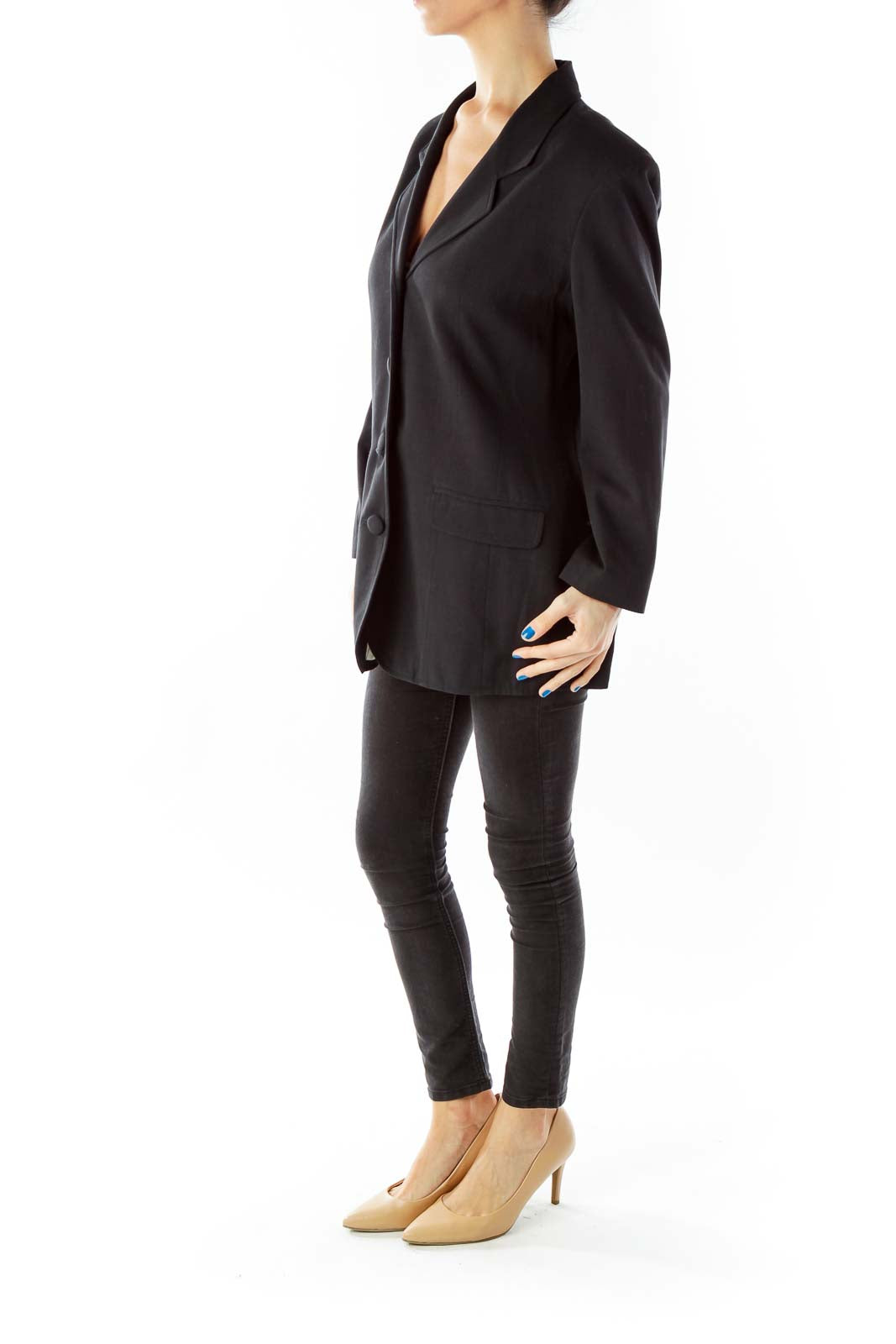 Navy Single-Breasted Blazer