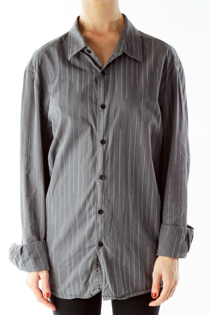 Gray Striped Shirt