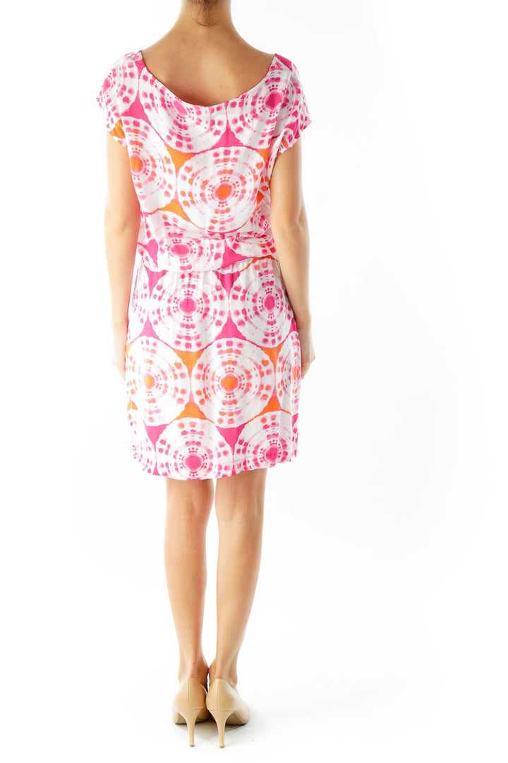 Pink Orange White Tie Dye Day Dress