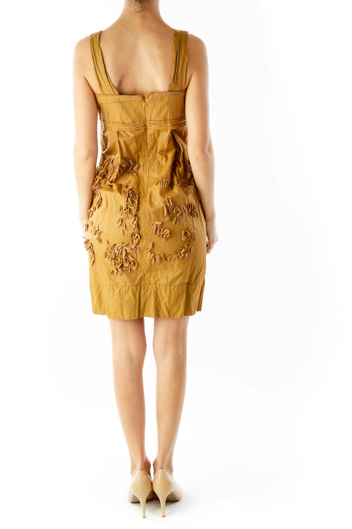 Brown Textured Day Dress