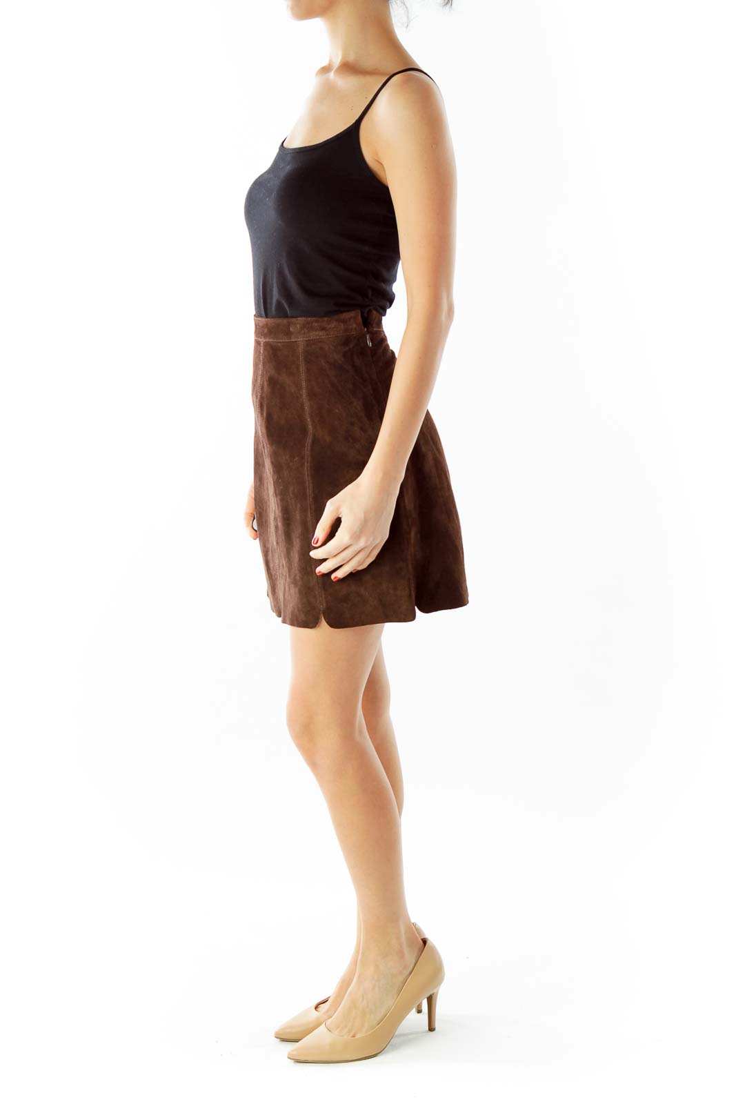 Brown Suede Mini Skirt