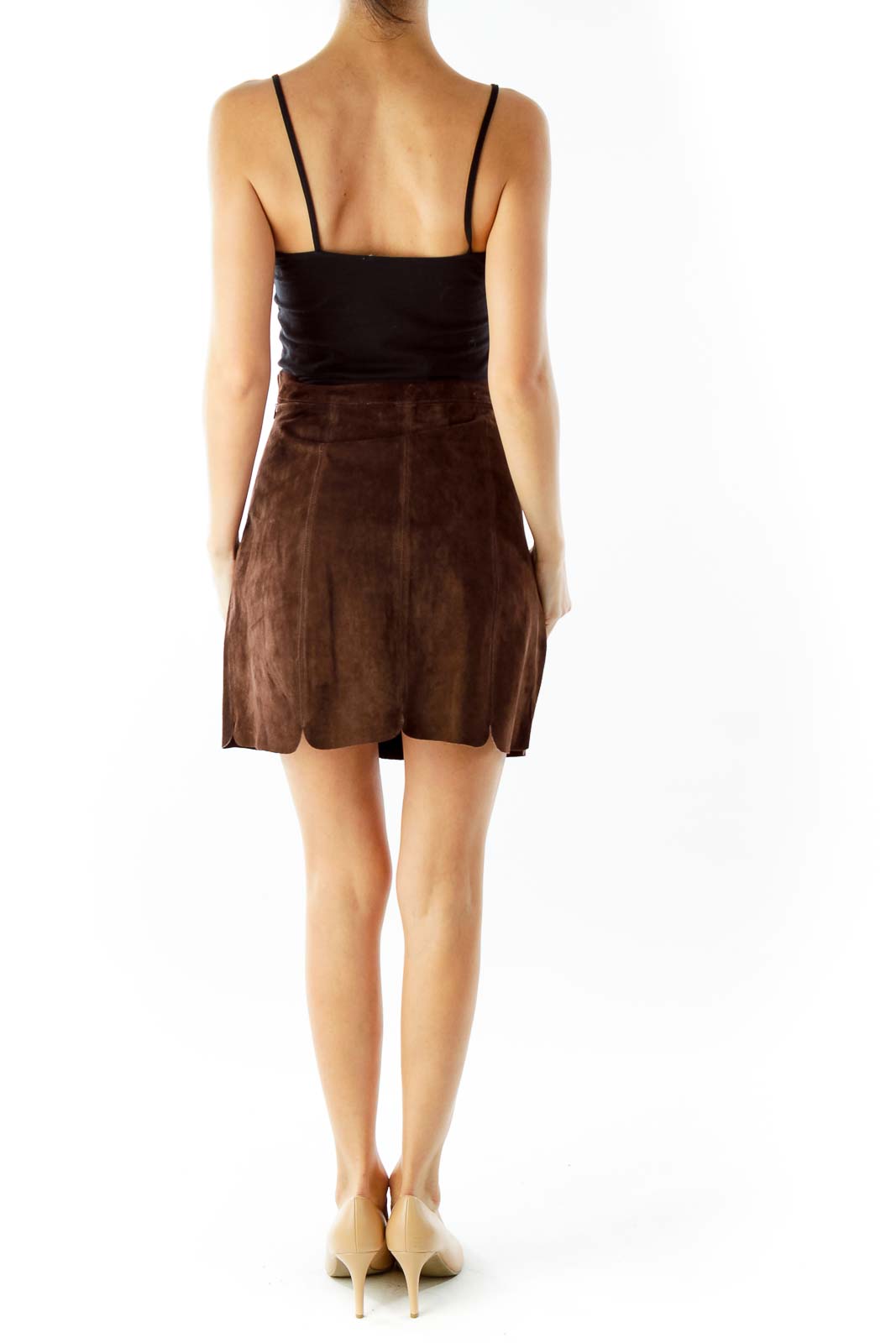 Brown Suede Mini Skirt