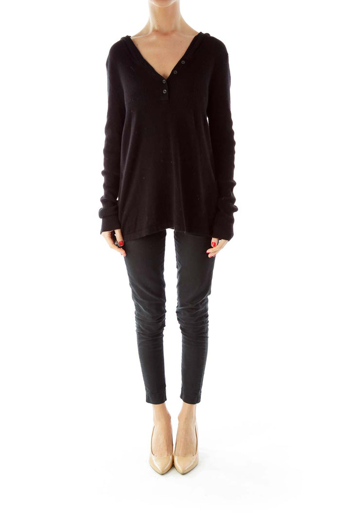 Black Long Hooded Sweater