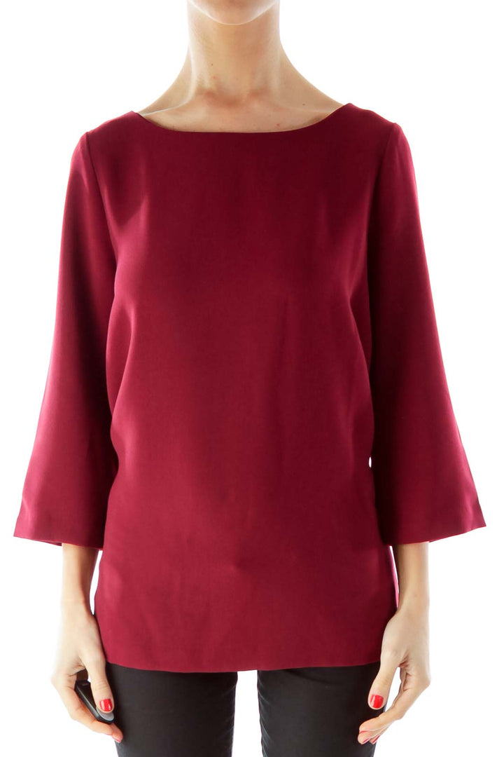 Maroon Three-Quarter Sleeve Blouse