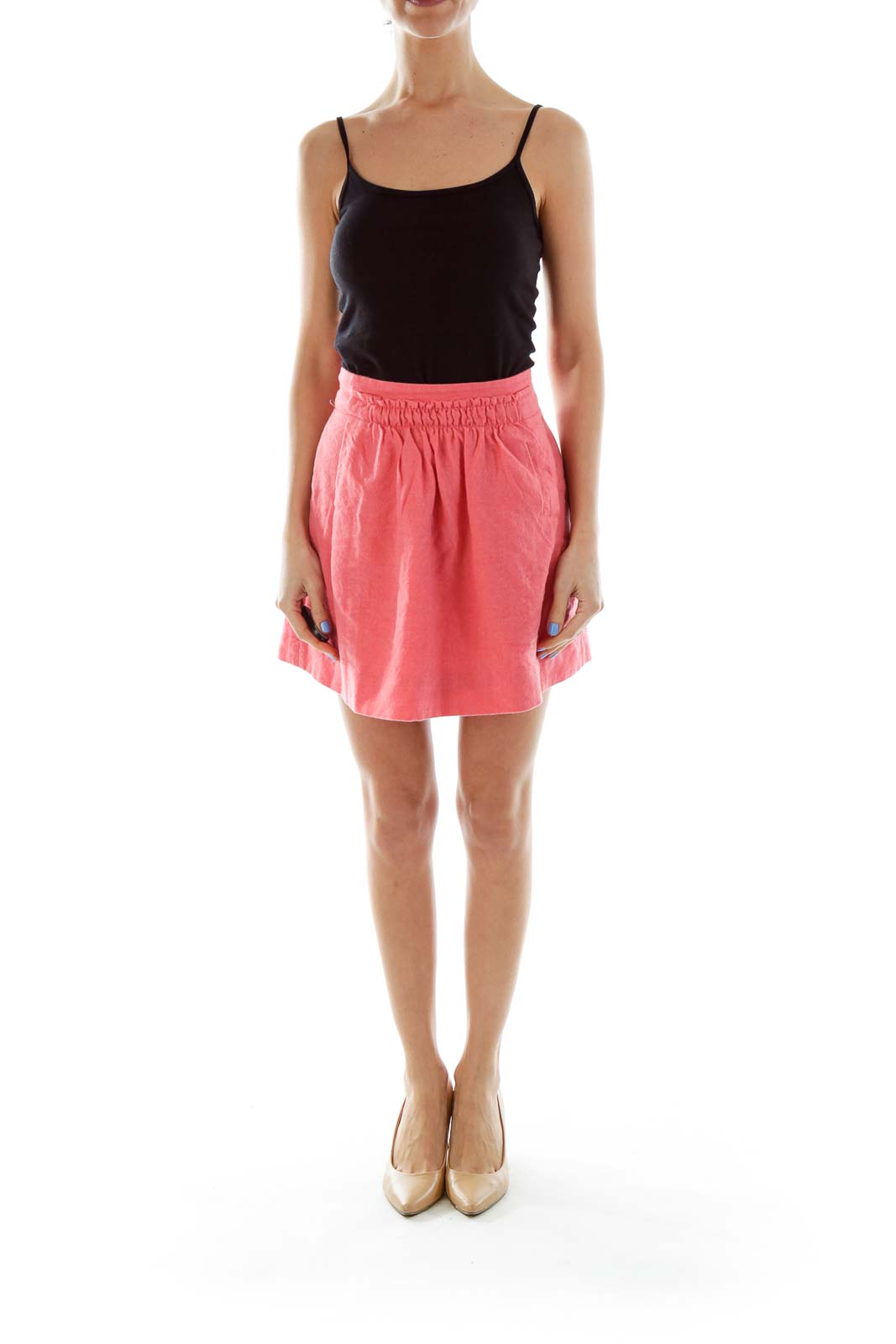 Pink Flared Mini Skirt