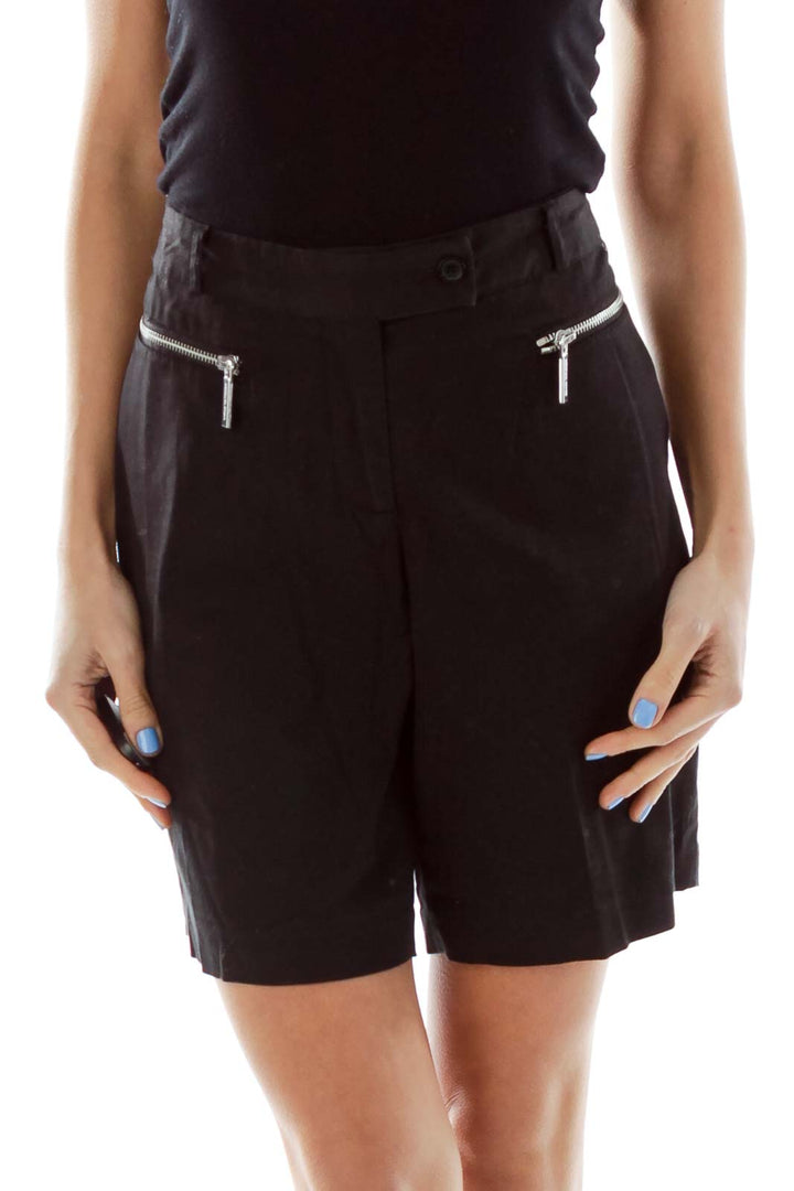 Black Khaki Bermuda Shorts