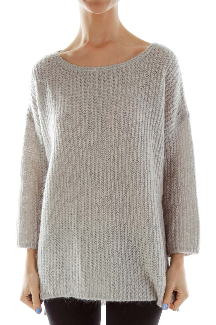 Gray Knit Loose Sweater