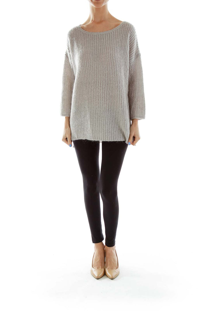 Gray Knit Loose Sweater