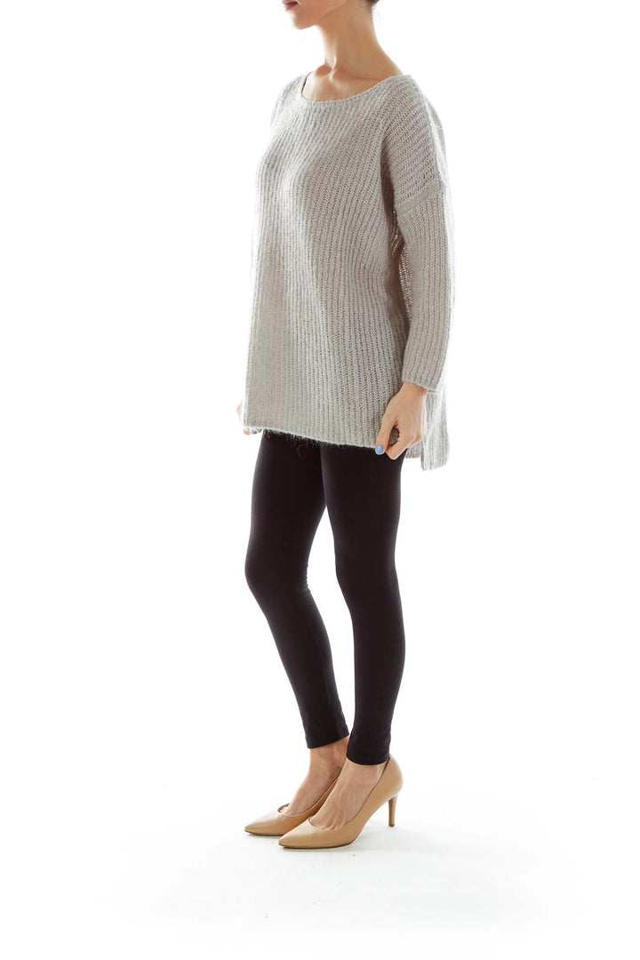 Gray Knit Loose Sweater