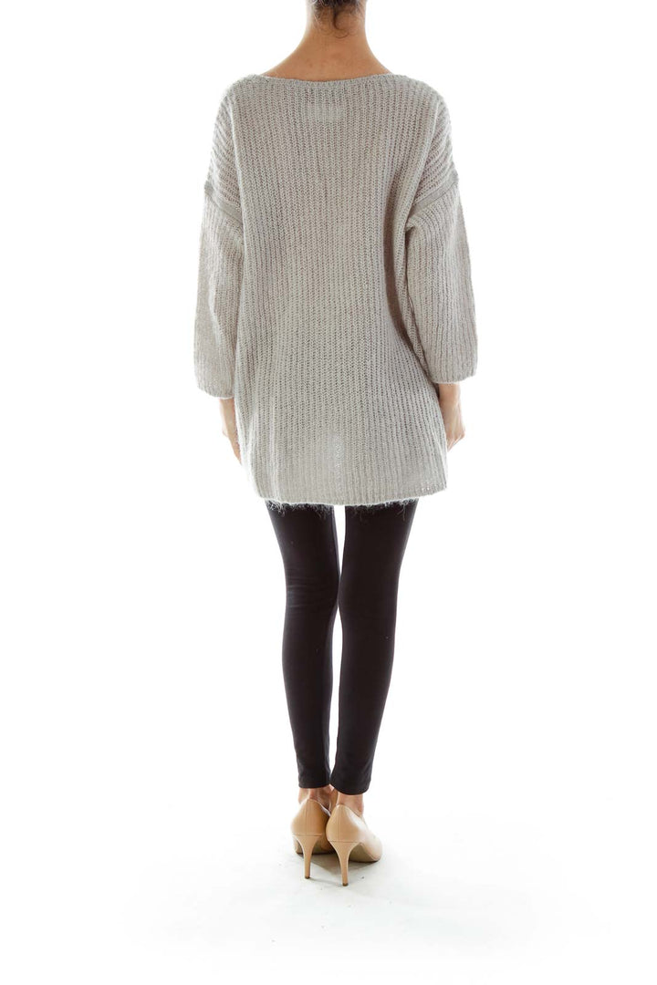 Gray Knit Loose Sweater