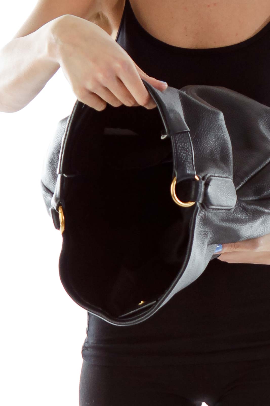 Black Leather Shoulder Bag