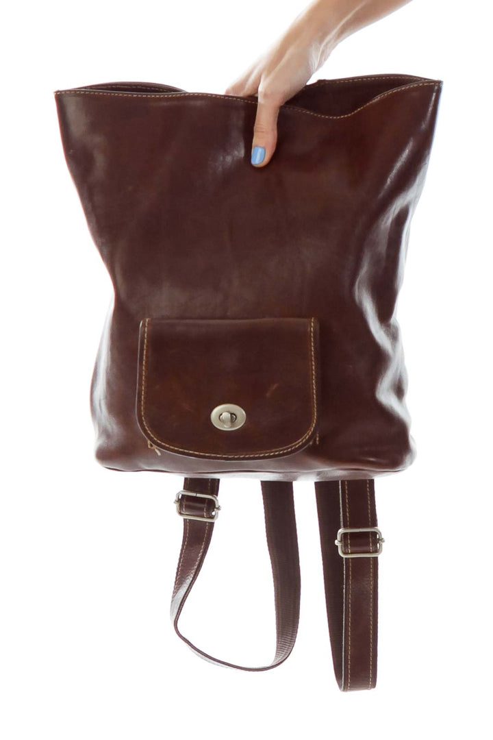 Brown Leather Backpack Bag