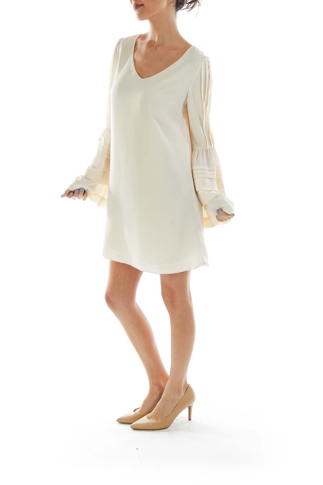 Cream Bell-Sleeve Top