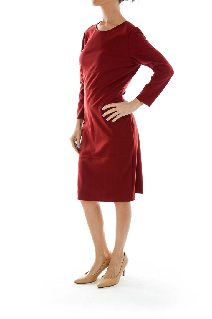 Red Fitted Work Dress