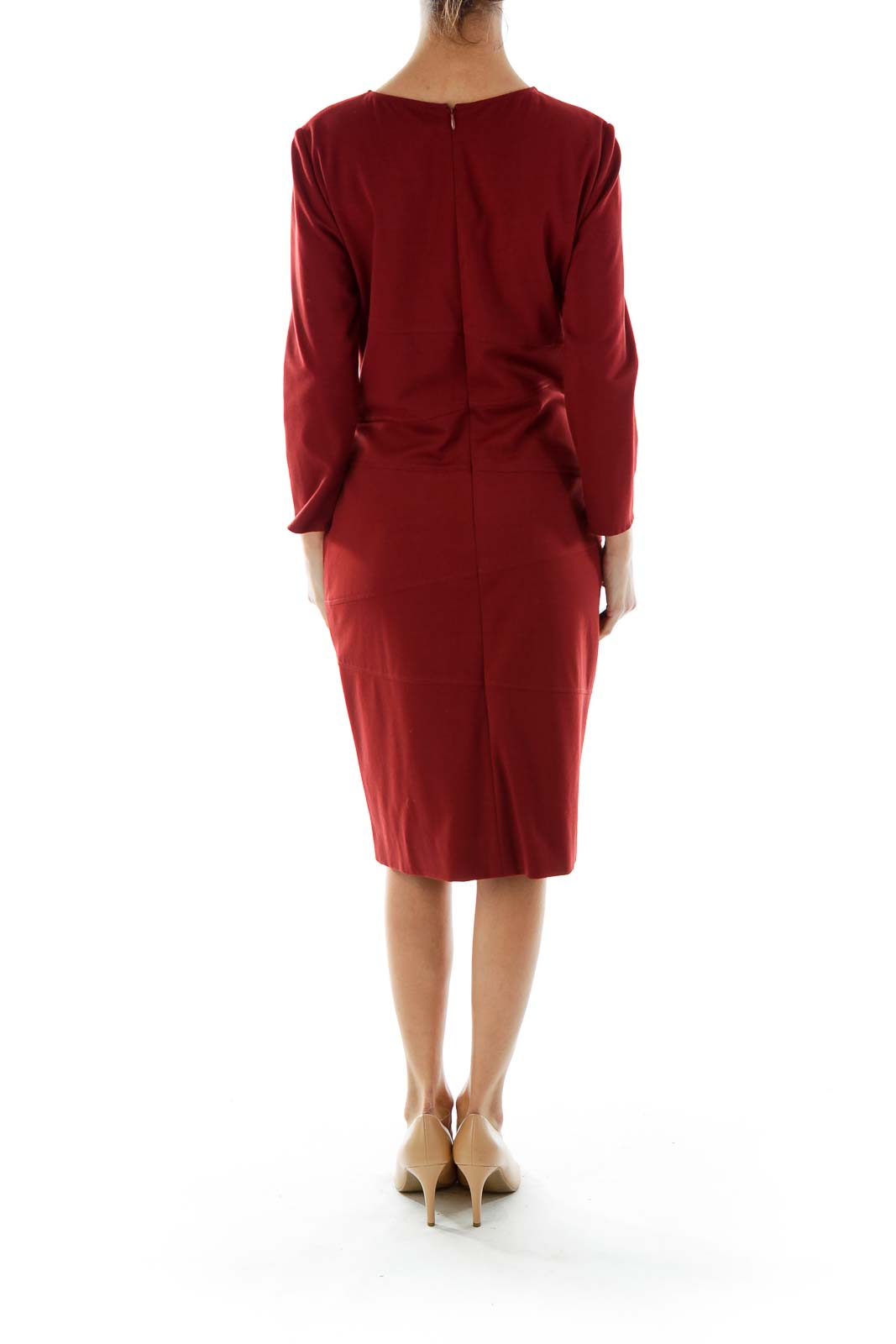 Red Fitted Work Dress