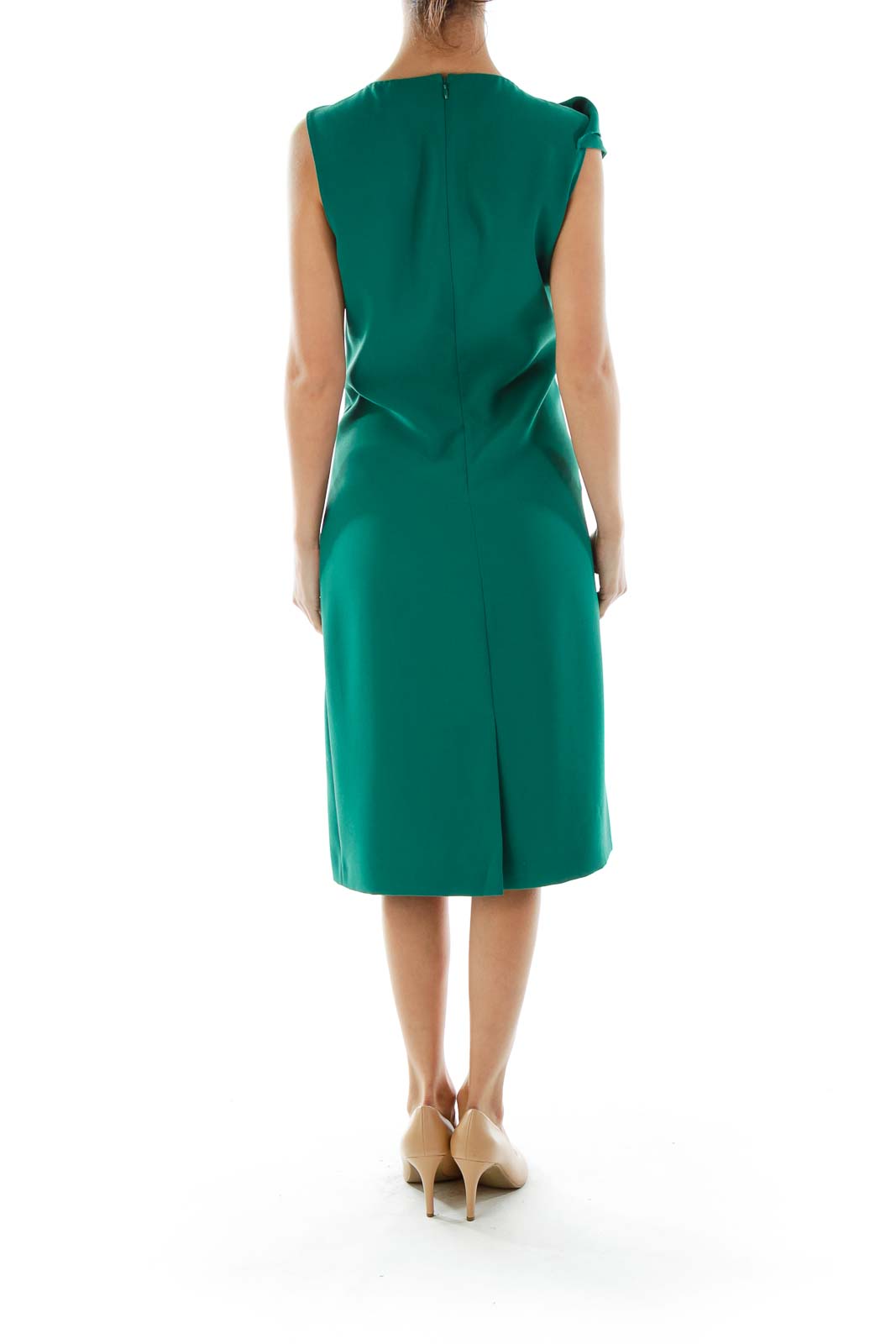 Green Fitted Work Dress