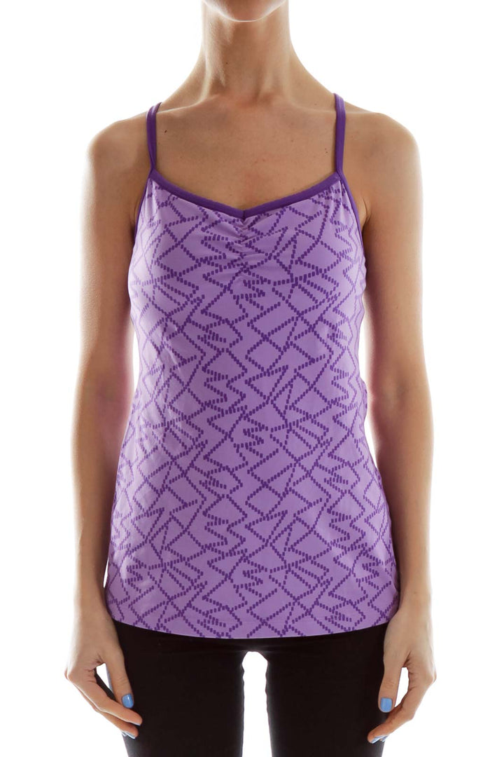 Purple Fitted Activewear Top