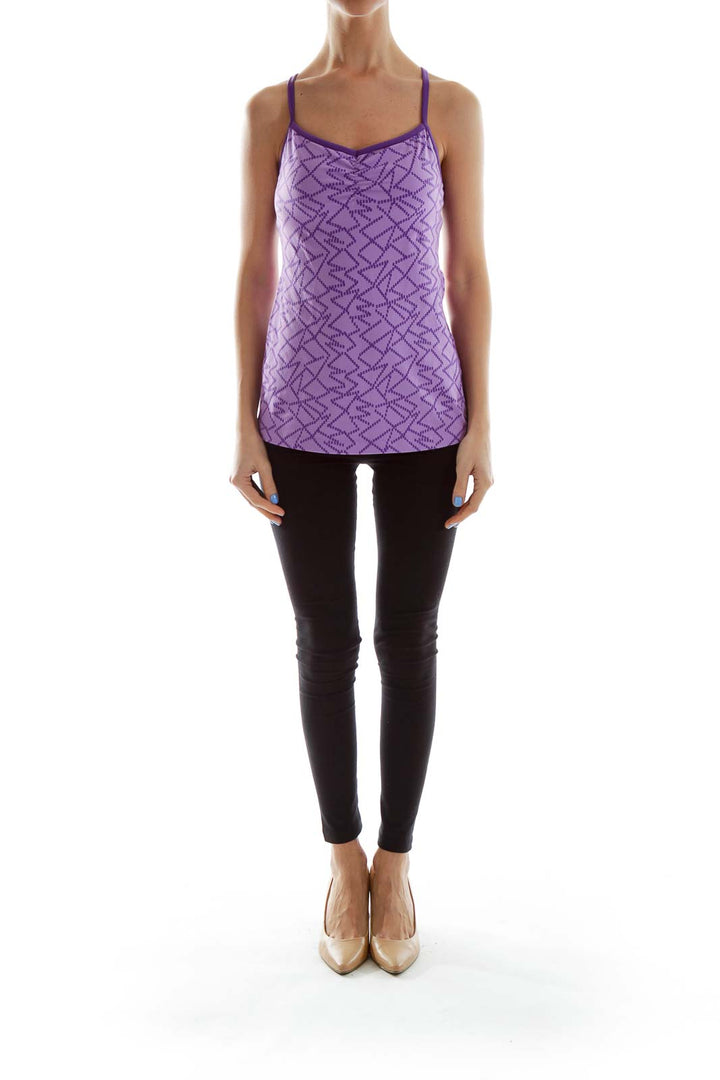 Purple Fitted Activewear Top