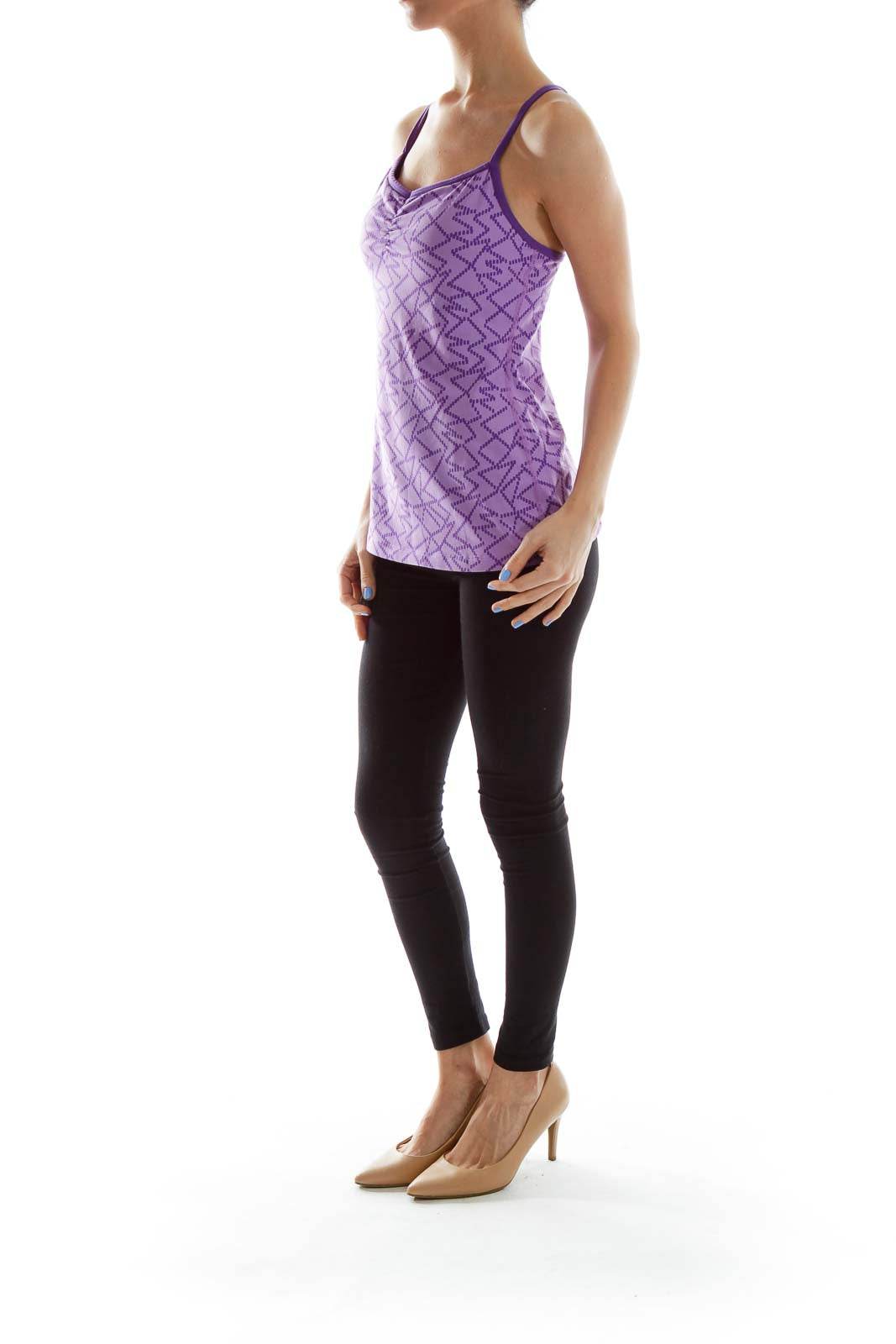 Purple Fitted Activewear Top