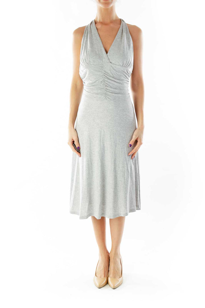 Gray Halter Day Dress