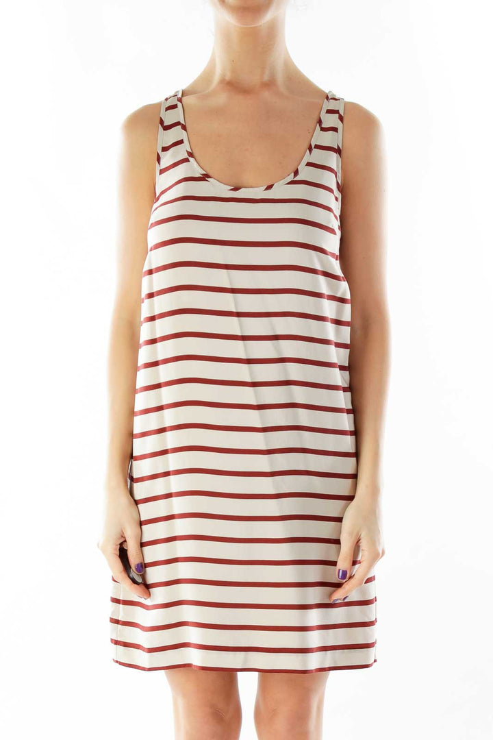 Red Brown Striped Dress