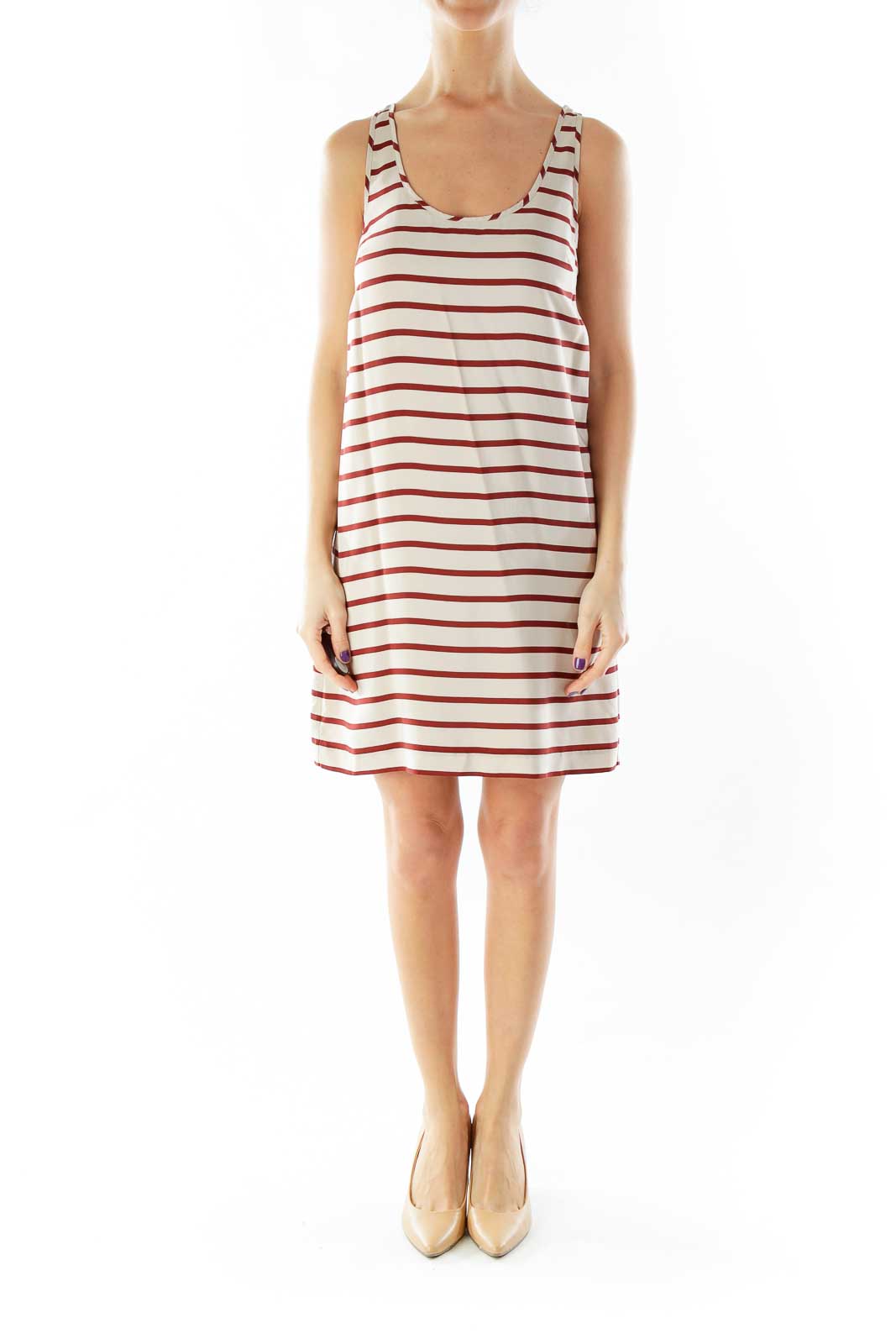 Red Brown Striped Dress