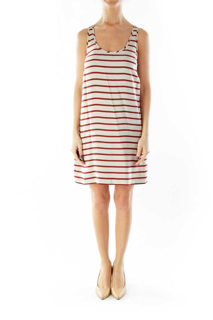 Red Brown Striped Dress