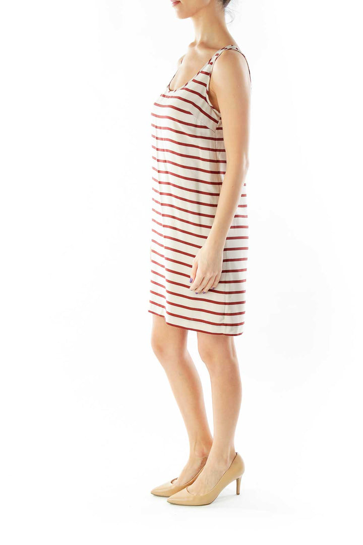 Red Brown Striped Dress