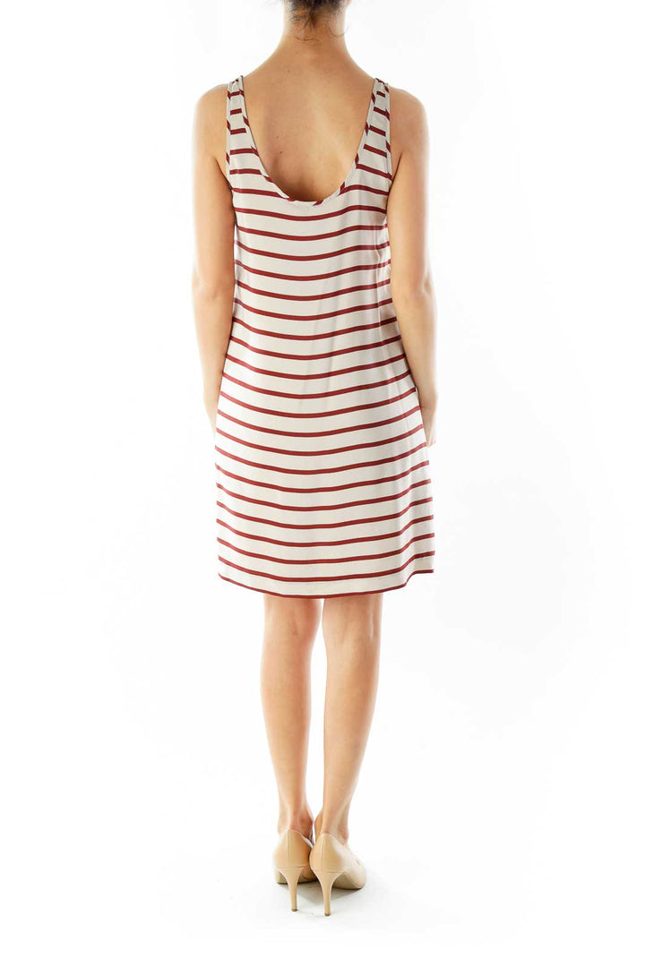 Red Brown Striped Dress