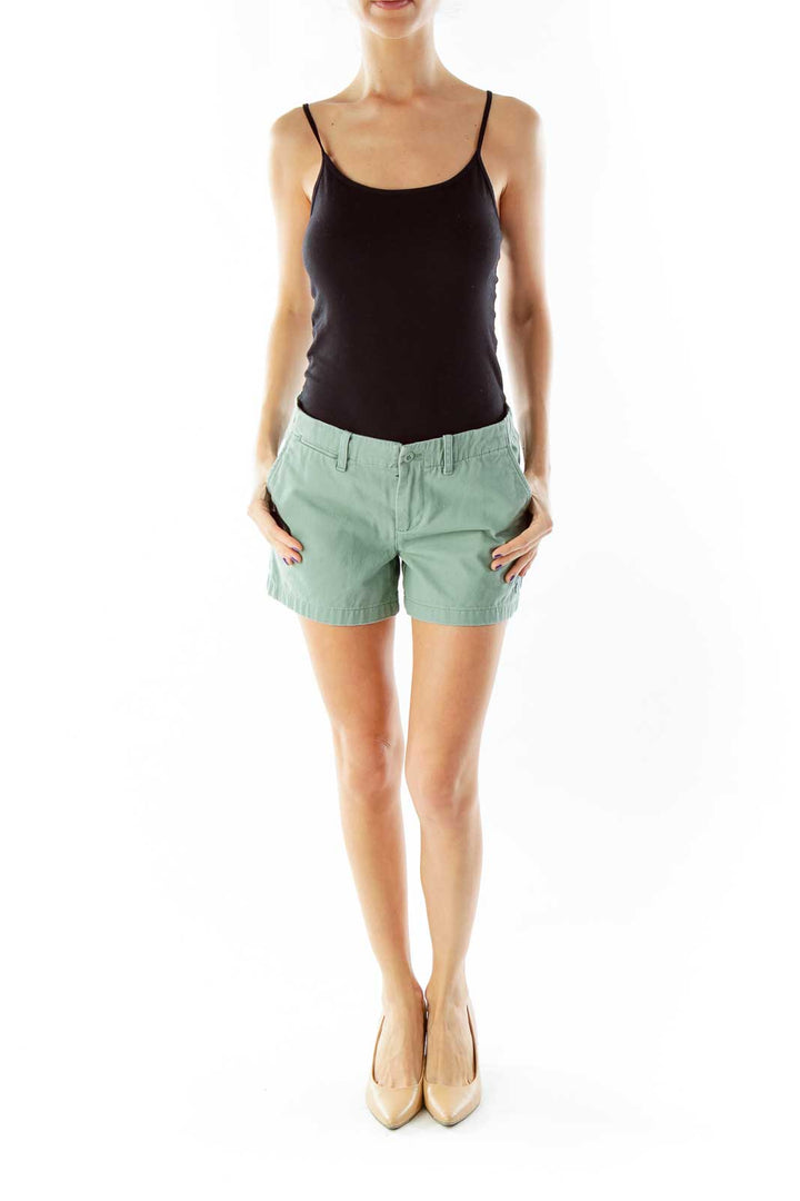 Green Buttoned Shorts