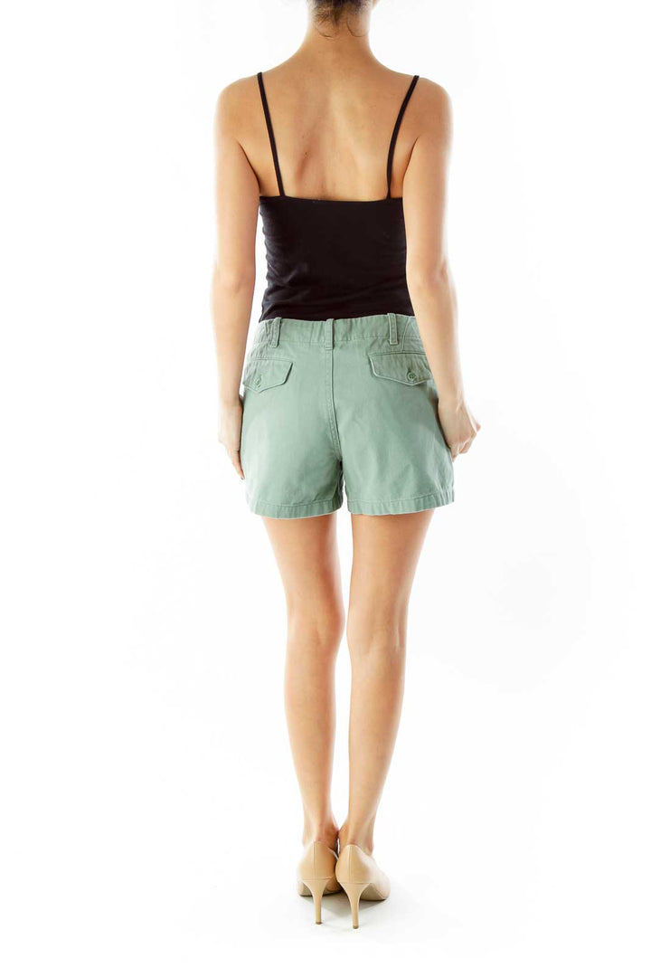 Green Buttoned Shorts