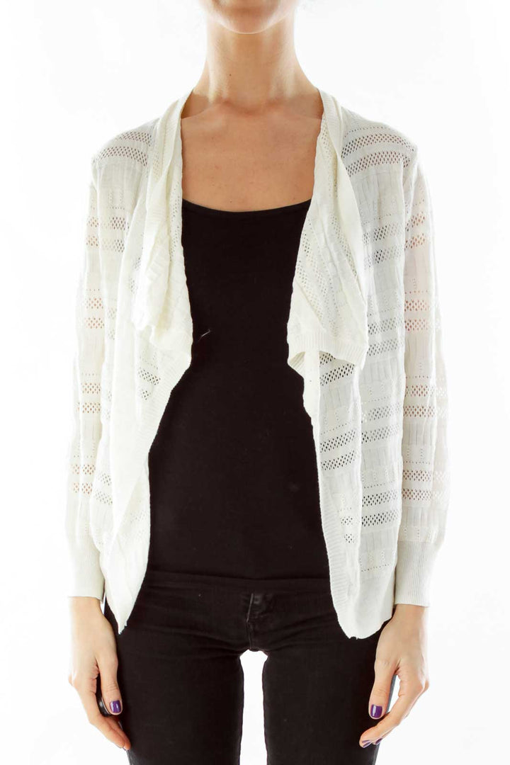 Beige Crochet Cardigan