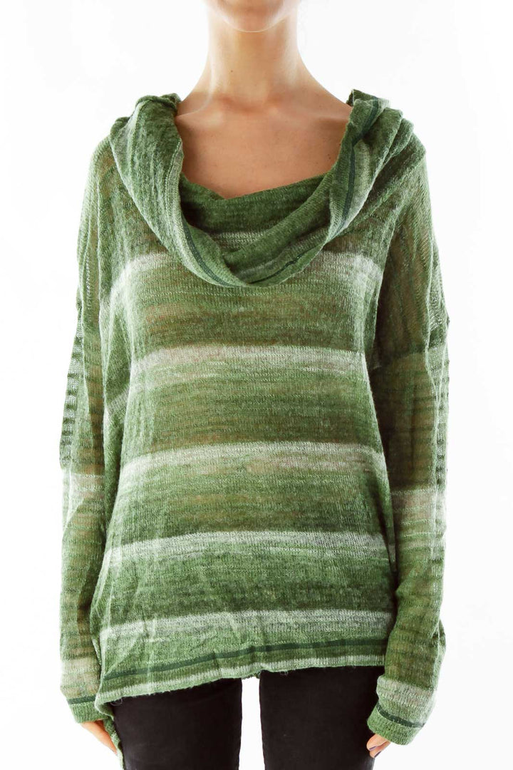 Green Cowl Neck Sweater