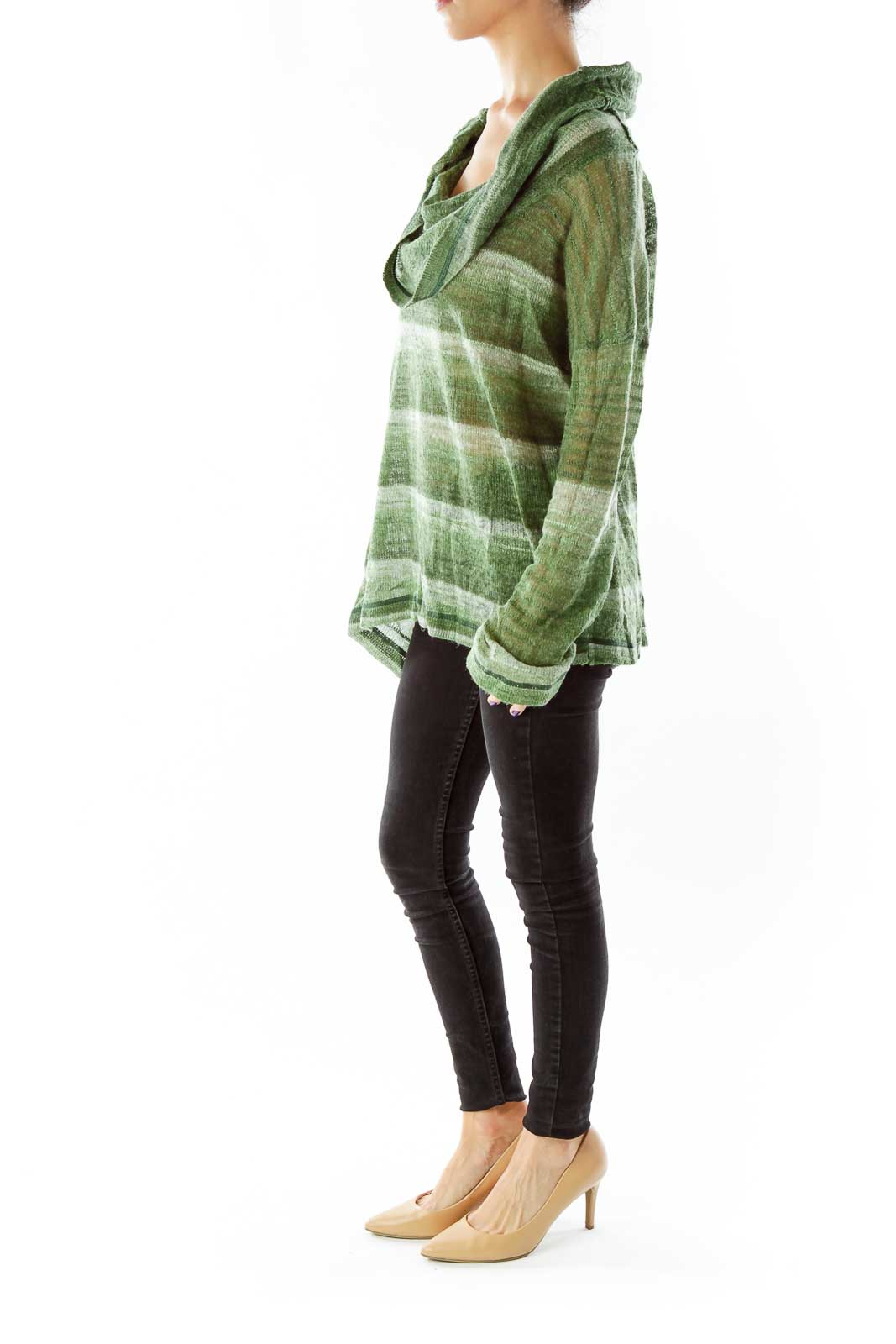 Green Cowl Neck Sweater