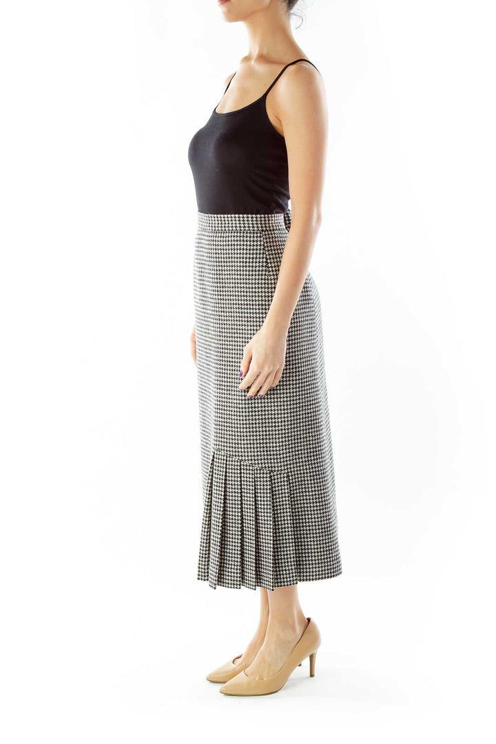 Black White Houndstooth Vintage Skirt